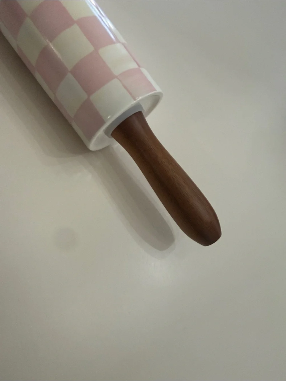 MacKenzie-Childs Rosy Check Ceramic Rolling Pin - Picture 4 of 5